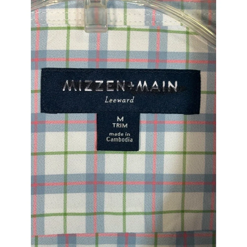 NWT Mizzen Main Leeward Shirt Mens M Trim Fit White Performance - Picture 4 of 9